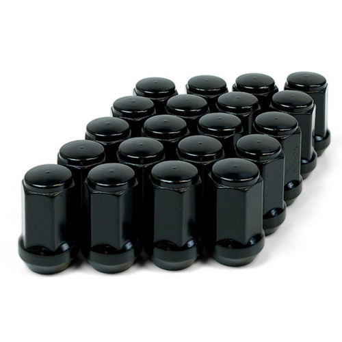 Wheel Nut Flat Head Bulge 1/2 Black 40mm 20pcs