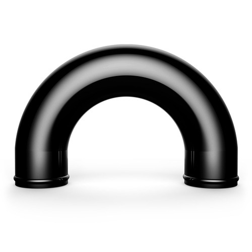 Aluminium Pipe 76mm ID x 180 Deg Black Anodised