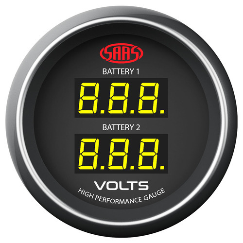 Dual Volt Digital Gauge 8v-18v 52mm Black Muscle Series