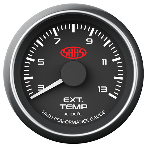 Exhaust Temp Gauge 300c-1300c 52mm Black Muscle Series