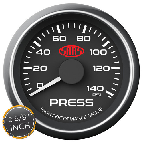 Oil Press Gauge 0-140psi 2 5/8 inch Black Muscle Series