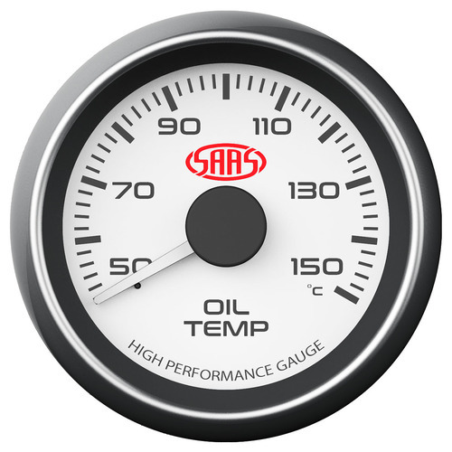 Oil Temp Gauge 50c-150c 52mm White Muscle Series