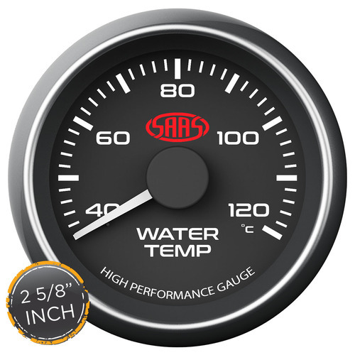 Water Temp Gauge 40c-120c 2 5/8 inch Black Muscle Series