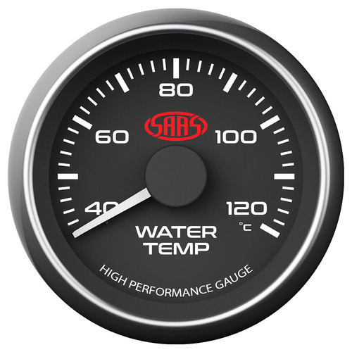 Water Temp Gauge 40c-120c 52mm Black Muscle Series