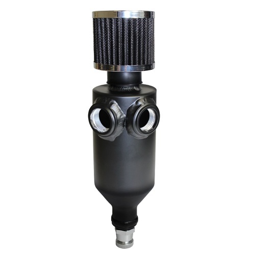 Oil Catch Can Baffle 2 X -12 AN Out Black Aluminium 500ml