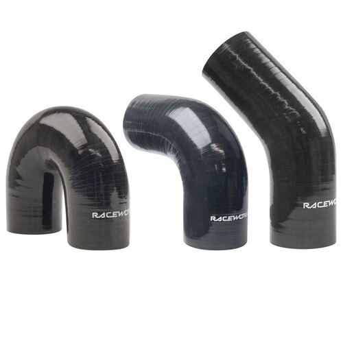 Raceworks 45 Degree Silicone Elbow 1.5'' (38mm) Black 45 Degree SHE-045-150BK
