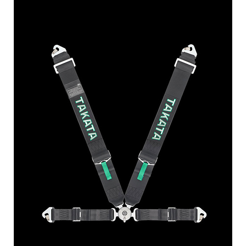 GENUINE TAKATA RACING HARNESS 4 PIONT 3 INCH SNAP BLACK (FIA APPROVE)