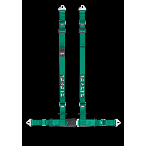 GENUINE TAKATA DRIFT 2 HARNESS 4 PIONT 2 INCH SNAP GREEN