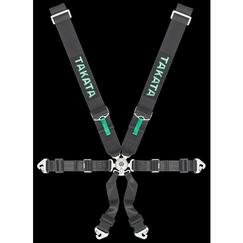 GENUINE TAKATA RACING HARNESS 6 PIONT 3 X 2 INCH SNAP BLACK (FIA APPROVE)