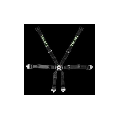 GENUINE TAKATA RACING HARNESS 6 PIONT 2 X 2 INCH SNAP GREEN (FIA APPROVE)