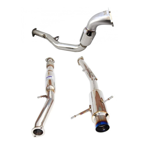 Invidia N1 Turbo Back Exhaust Resonated w/Catted Down Pipe, Ti Tip for Subaru WRX/STI GD 01-07