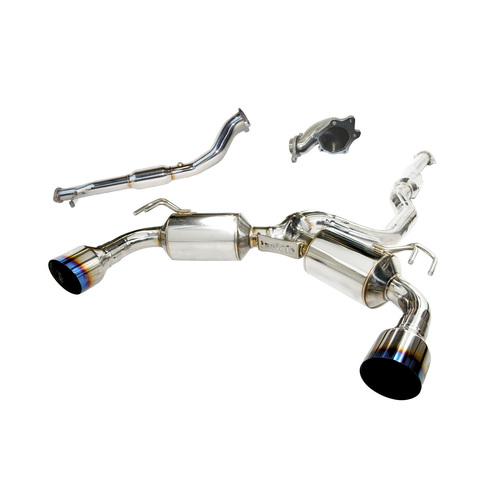 Invidia Dual N1 Turbo Back Exhaust w/PSR O2 Outlet, Ti Tips for Mitsubishi EVO X