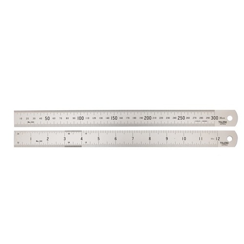 TOLEDO Stainless Steel Rule Double Sided Metric &amp; Imperial - 150mm 150B6