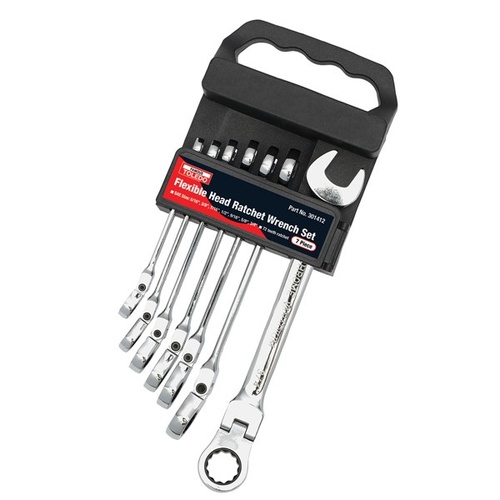 TOLEDO Ratchet Wrench Set Flexible Head - SAE 7 Pc. (5/16"-3/4")