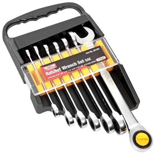TOLEDO Ratchet Wrench Set Fixed Head - SAE 7 Pc. (5/16"-3/4")