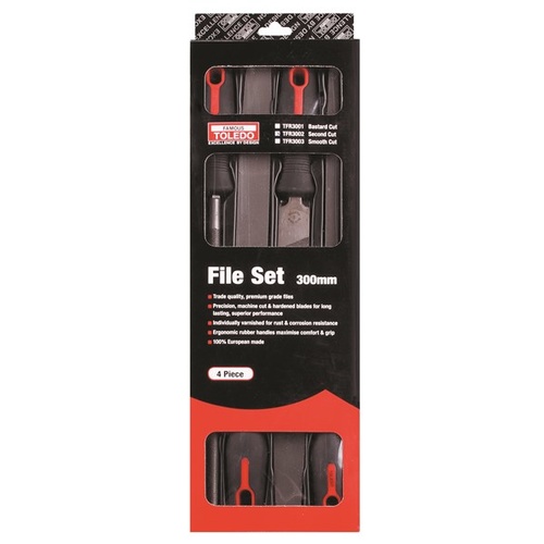 TOLEDO File Set Smooth Cut - 300mm 4 Pc TFR3003