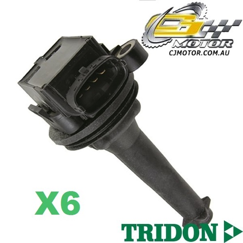 TRIDON IGNITION COIL x6 FOR Volvo XC90 2.9, T6 06/03-09/06, 6, 2.9L B6294T 