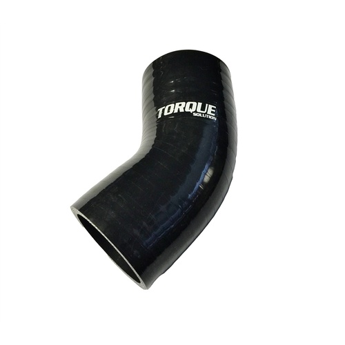 Torque Solution 45 Degree Silicone Elbow: 3" Black Universal