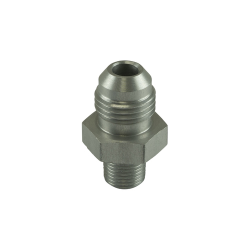 Fitting -6 AN Flare to 1/8 NPT Male Straight - Silver