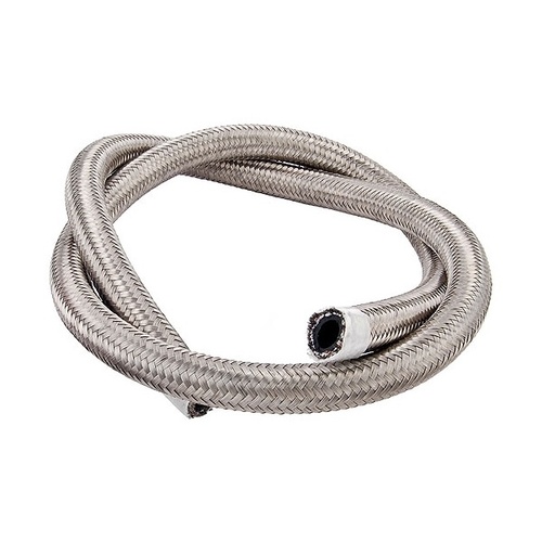 Torque Solution Stainless Steel Braided Rubber Hose - -6AN 5ft (0.34" ID)