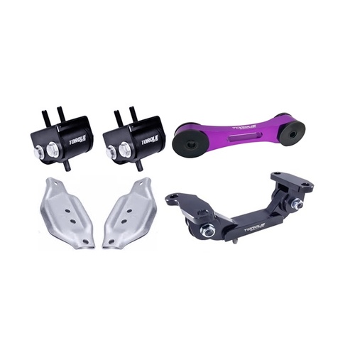 Torque Solution Engine / Trans / Purple Pitch Mount Kit w/ Mount Plates: Subaru WRX 2002-2014 / STi 2004+