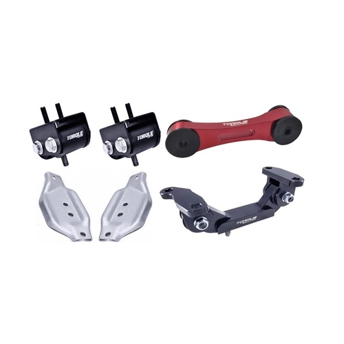 Torque Solution Engine / Trans / Red Pitch Mount Kit w/ Mount Plates: Subaru WRX 2002-2014 / STi 2004+