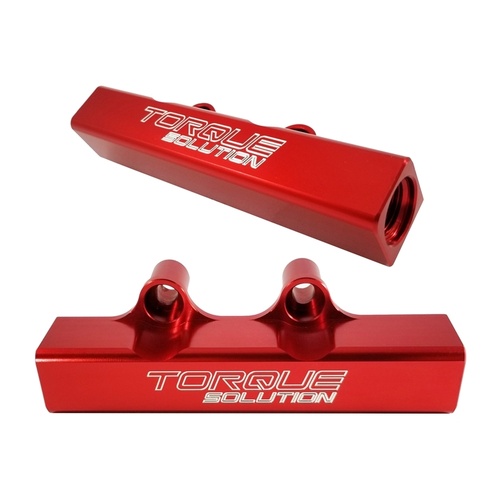 Torque Solution Top Feed Fuel Rails (Red) - Subaru WRX 01-14, STI 01-19, LGT 07-12, FXT 06-13
