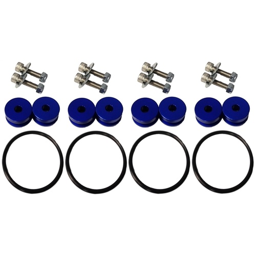 Torque Solution Billet Bumper Quick Release Kit Combo (Blue) - Universal