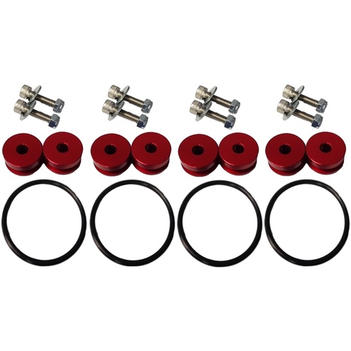 Torque Solution Billet Bumper Quick Release Kit Combo (Red) - Universal
