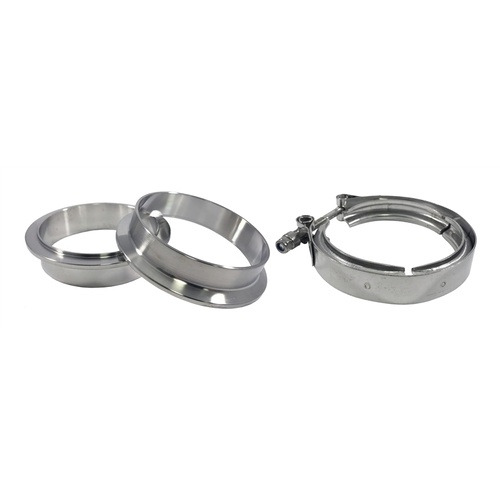 Torque Solution Stainless Steel V-Band Clamp & Flange Kit: 2.75" (70mm)