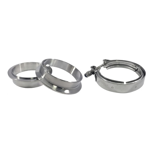 Torque Solution Stainless Steel V-Band Clamp & Flange Kit: 5" (127mm)