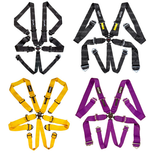 MVP 6 Point Cam Lock Harness w/3" Belts, Bolt In Ends (SFI Approved)