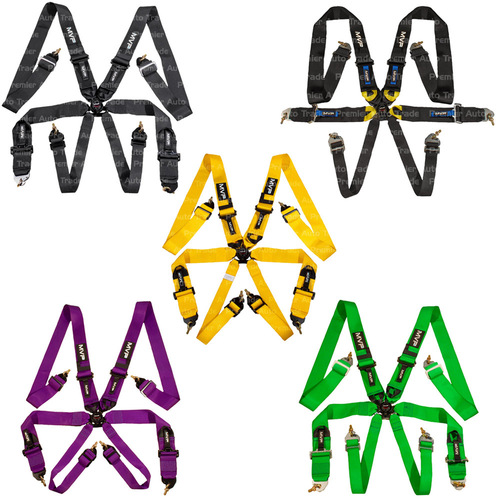 MVP 6 Point Cam Lock Harness w/3" Belts, Snap On Ends (FIA Approved)