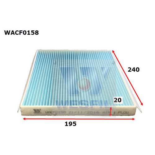 WESFIL CABIN FILTER FOR Hyundai i30 1.6L CRDi 2012-on WACF0158