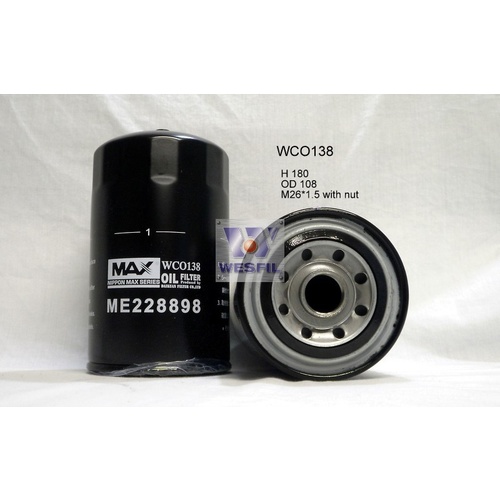 WESFIL OIL FILTER - WCO138