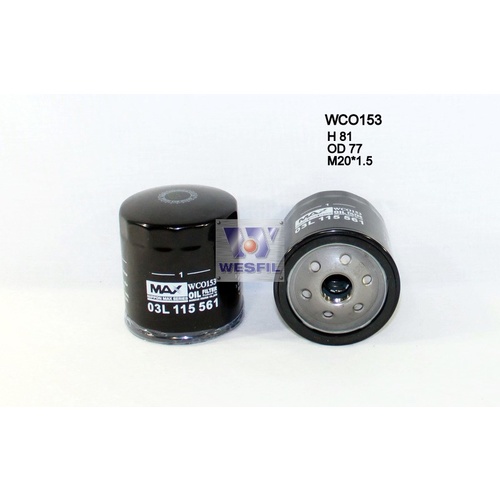 WESFIL OIL FILTER - WCO153