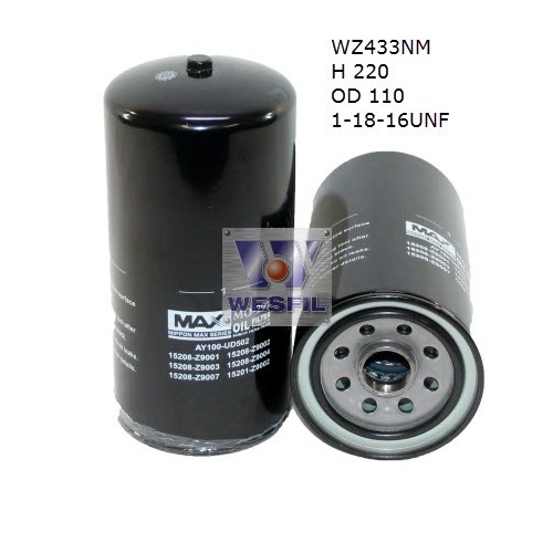 WESFIL OIL FILTER - WZ433NM