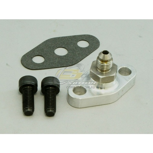 Oil Feed Fitting T3/T4 38mm Bolt Span -4AN STEEL