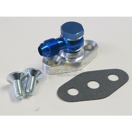 Oil Feed Fitting T3/T4 38mm Bolt Span -6AN Banjo