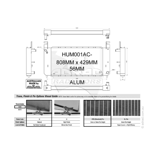 Adrad Radiator - HUM001AC-MN