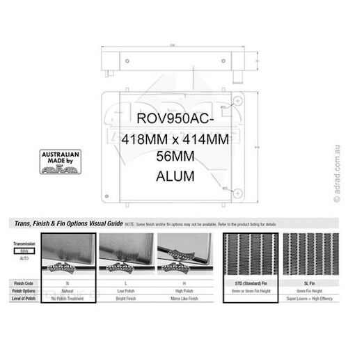 Adrad Radiator - ROV950AC-MN