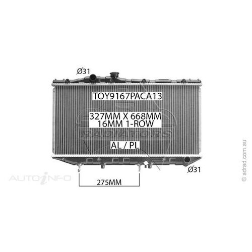 Adrad Radiator - TOY9167PACA13