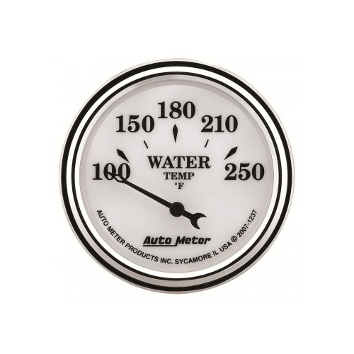 AUTOMETER GAUGE 2-1/16" WATER TEMPERATURE,100-250F,AIR-CORE,OLD-TYME WHITE II # 1237