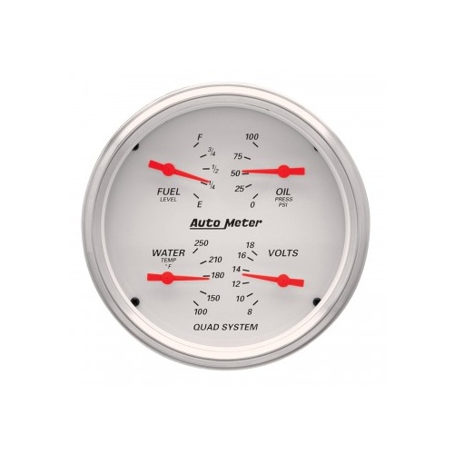AUTOMETER GAUGE 5" QUAD GAUGE,100 PSI/100-250F/8-18V/240-33 ?,ARCTIC WHITE # 1310