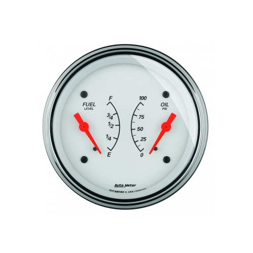 AUTOMETER GAUGE 3-3/8" DUAL GAUGE,100 PSI/240-33 ?,ARCTIC WHITE # 1313