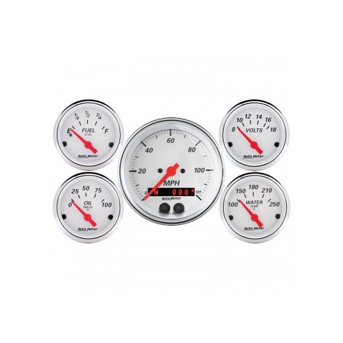 AUTOMETER GAUGE 5 PC. GAUGE KIT,3-3/8" & 2-1/16",GPS SPEEDOMETER,ARCTIC WHITE # 1350