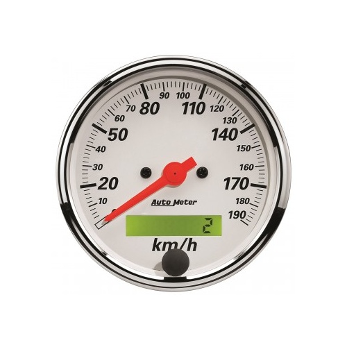 AUTOMETER GAUGE 3-1/8" SPEEDOMETER,0-190 KM/H,ELECTRIC,ARCTIC WHITE # 1388-M