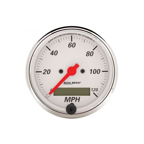 AUTOMETER GAUGE 3-1/8" SPEEDOMETER,0-120 MPH,ELECTRIC,ARCTIC WHITE # 1388
