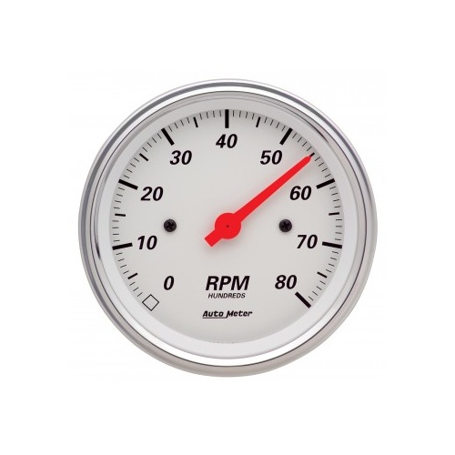 AUTOMETER GAUGE 3-3/8" IN-DASH TACHOMETER,0-8,000 RPM,ARCTIC WHITE # 1390