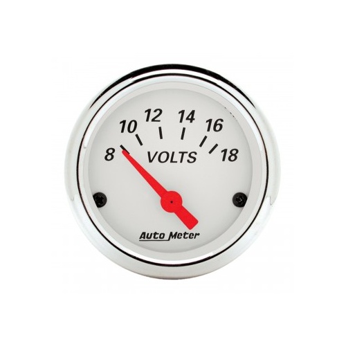 AUTOMETER GAUGE 2-1/16" VOLTMETER,8-18V,AIR-CORE,ARCTIC WHITE # 1391